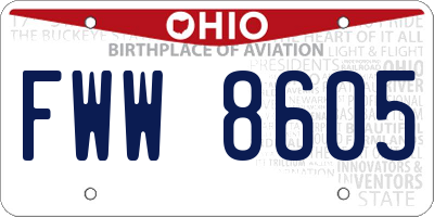 OH license plate FWW8605