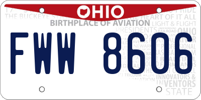 OH license plate FWW8606