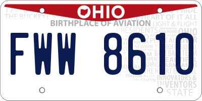 OH license plate FWW8610