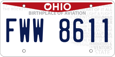 OH license plate FWW8611