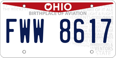 OH license plate FWW8617
