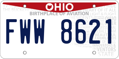 OH license plate FWW8621