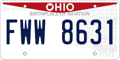 OH license plate FWW8631