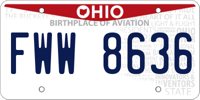 OH license plate FWW8636