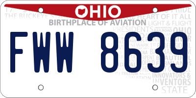 OH license plate FWW8639