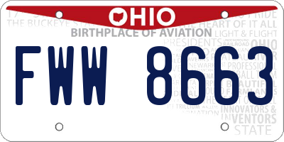 OH license plate FWW8663