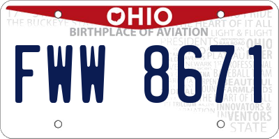 OH license plate FWW8671