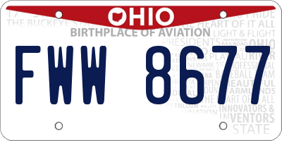 OH license plate FWW8677