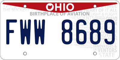 OH license plate FWW8689