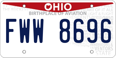 OH license plate FWW8696