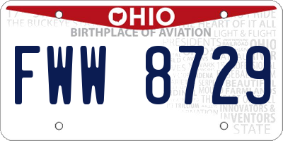 OH license plate FWW8729