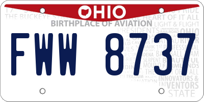 OH license plate FWW8737