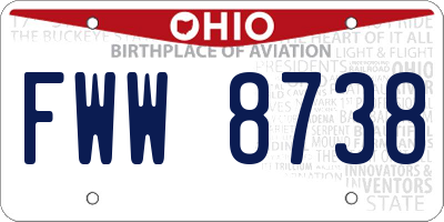 OH license plate FWW8738