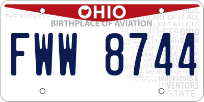 OH license plate FWW8744
