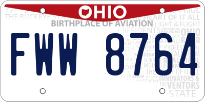 OH license plate FWW8764