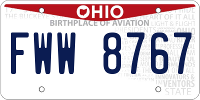 OH license plate FWW8767