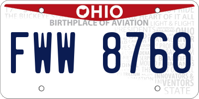 OH license plate FWW8768