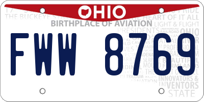 OH license plate FWW8769
