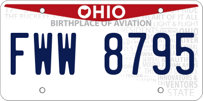 OH license plate FWW8795