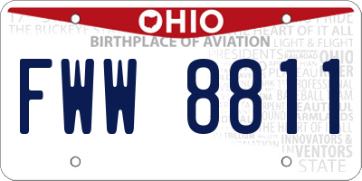 OH license plate FWW8811