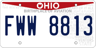 OH license plate FWW8813