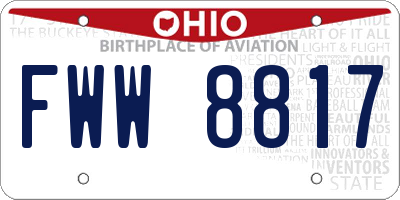 OH license plate FWW8817