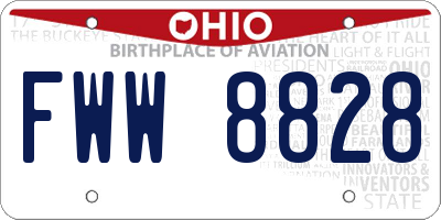 OH license plate FWW8828