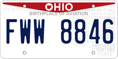 OH license plate FWW8846