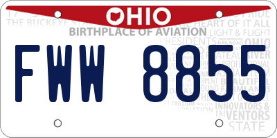 OH license plate FWW8855