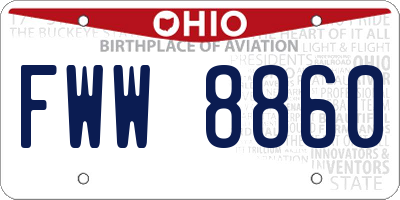 OH license plate FWW8860