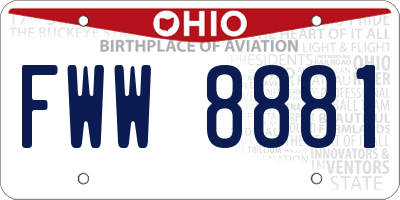 OH license plate FWW8881