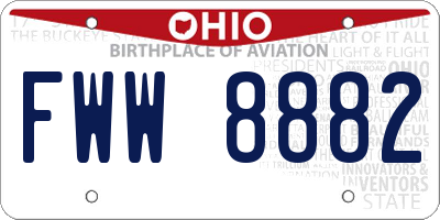OH license plate FWW8882