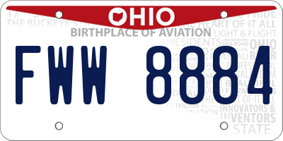 OH license plate FWW8884