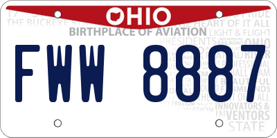 OH license plate FWW8887