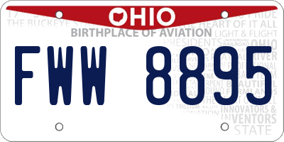 OH license plate FWW8895