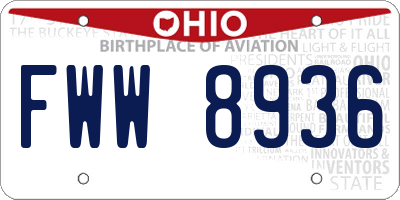 OH license plate FWW8936