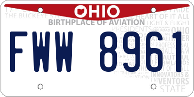OH license plate FWW8961