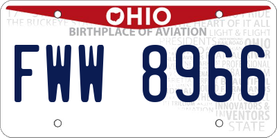 OH license plate FWW8966