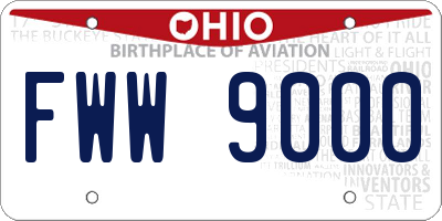 OH license plate FWW9000