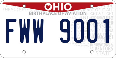 OH license plate FWW9001
