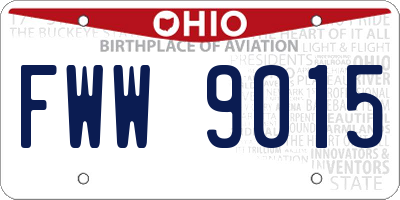 OH license plate FWW9015