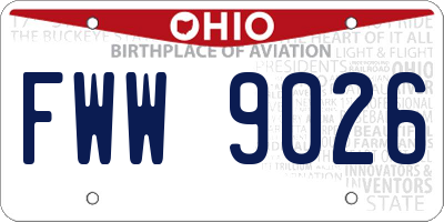 OH license plate FWW9026