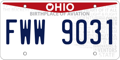 OH license plate FWW9031