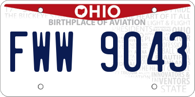 OH license plate FWW9043