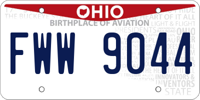 OH license plate FWW9044
