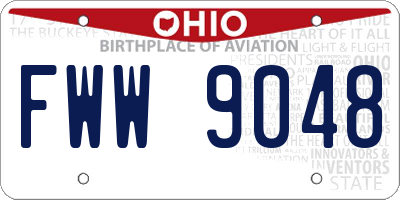 OH license plate FWW9048