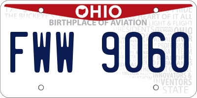 OH license plate FWW9060