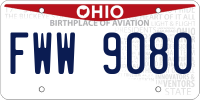 OH license plate FWW9080