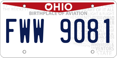 OH license plate FWW9081