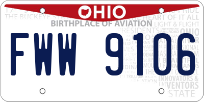 OH license plate FWW9106